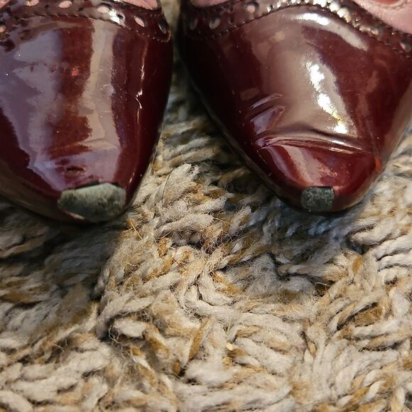 Fendi PROJECT Two-Tone Leather Heels – Burgundy & Blush Size 36.5 - Picture 3 of 7